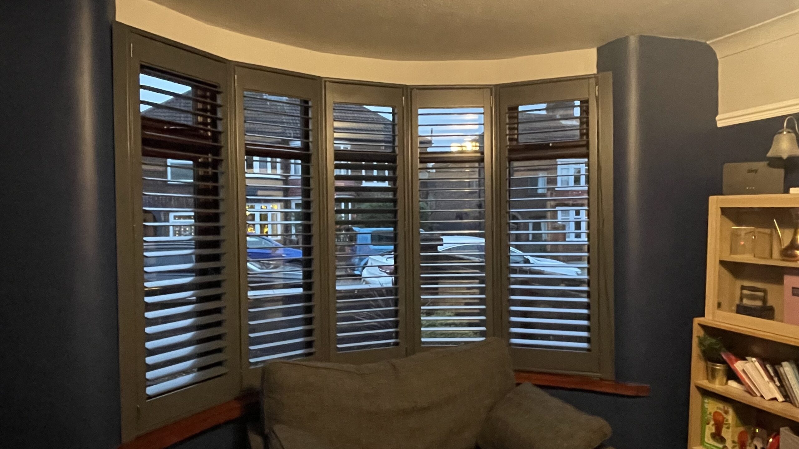 Hardwood Bay Window Shutter Downstairs